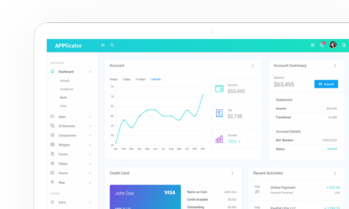 Applicator - Admin Dashboard Template Default