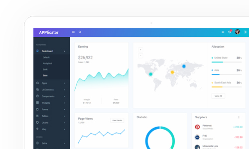 Applicator - Admin Dashboard Template Default