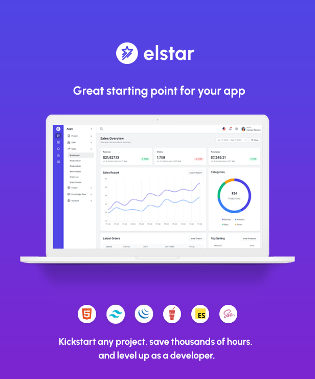 Elstar - React Tailwind Admin Template banner