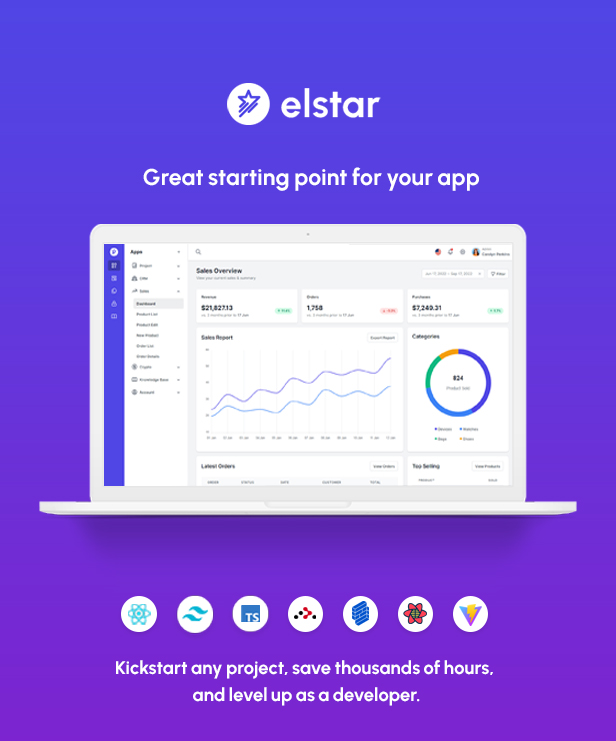 Elstar - React Tailwind Admin Template banner